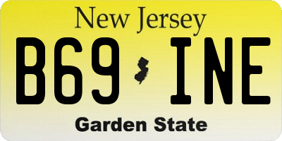 NJ license plate B69INE