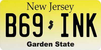 NJ license plate B69INK