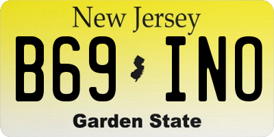 NJ license plate B69INO