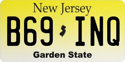 NJ license plate B69INQ