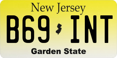 NJ license plate B69INT
