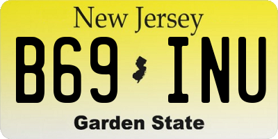 NJ license plate B69INU