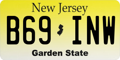 NJ license plate B69INW