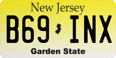 NJ license plate B69INX