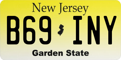 NJ license plate B69INY