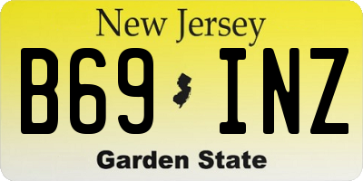 NJ license plate B69INZ