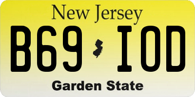 NJ license plate B69IOD