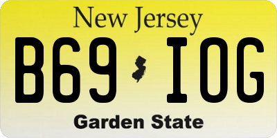 NJ license plate B69IOG