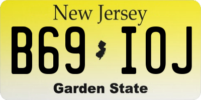 NJ license plate B69IOJ