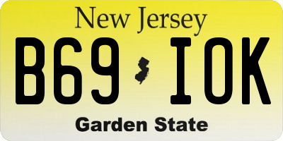 NJ license plate B69IOK