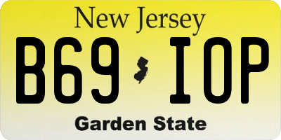 NJ license plate B69IOP