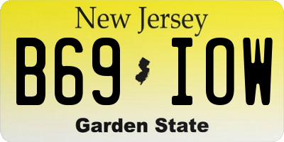 NJ license plate B69IOW