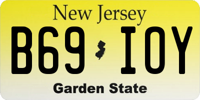 NJ license plate B69IOY