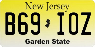 NJ license plate B69IOZ