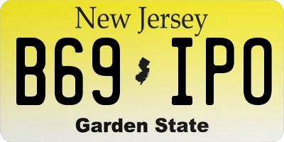 NJ license plate B69IPO