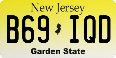 NJ license plate B69IQD