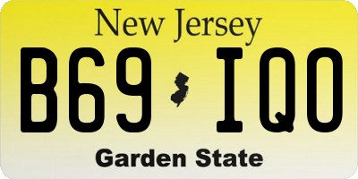 NJ license plate B69IQO