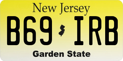 NJ license plate B69IRB