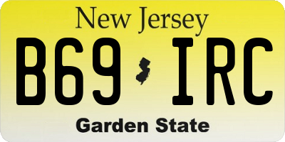 NJ license plate B69IRC