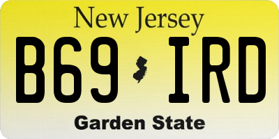 NJ license plate B69IRD