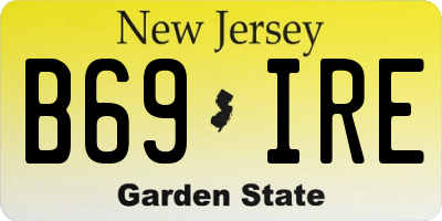 NJ license plate B69IRE