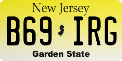 NJ license plate B69IRG