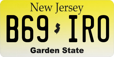 NJ license plate B69IRO
