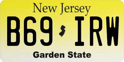 NJ license plate B69IRW