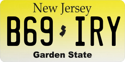 NJ license plate B69IRY