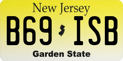 NJ license plate B69ISB