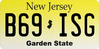 NJ license plate B69ISG