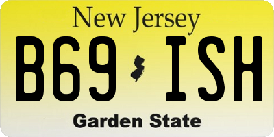 NJ license plate B69ISH