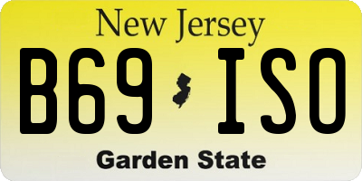 NJ license plate B69ISO