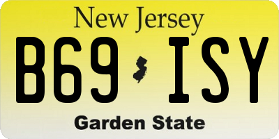 NJ license plate B69ISY