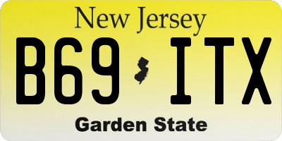 NJ license plate B69ITX