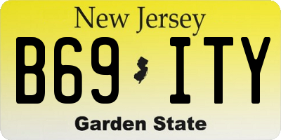 NJ license plate B69ITY