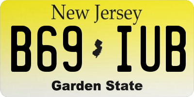 NJ license plate B69IUB