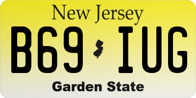 NJ license plate B69IUG