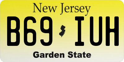 NJ license plate B69IUH