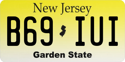 NJ license plate B69IUI