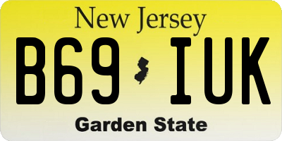 NJ license plate B69IUK