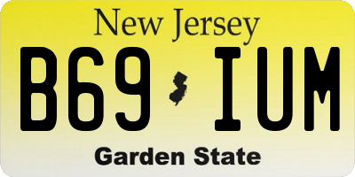 NJ license plate B69IUM