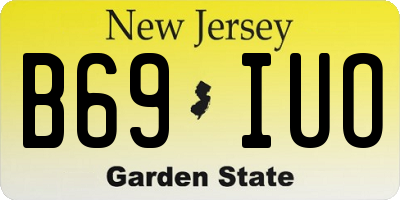 NJ license plate B69IUO