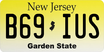 NJ license plate B69IUS