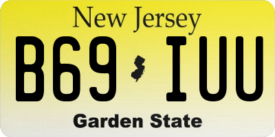 NJ license plate B69IUU