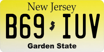 NJ license plate B69IUV