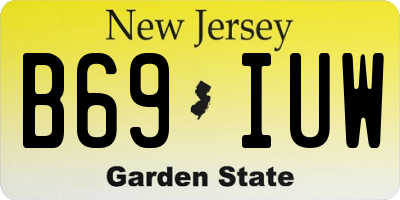 NJ license plate B69IUW