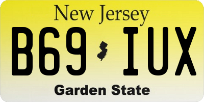 NJ license plate B69IUX