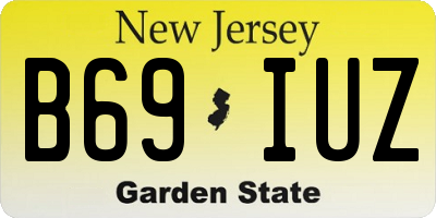 NJ license plate B69IUZ