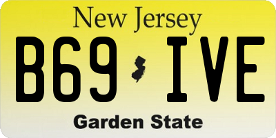 NJ license plate B69IVE